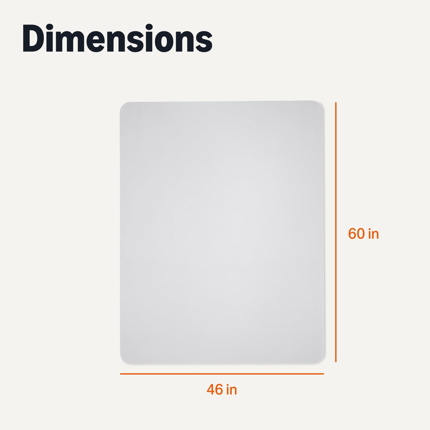 Amazon Basics Office Chair Mat for Hard Floors, Clear, Smooth Surface, Protects Hard Floors, 46" x 60"