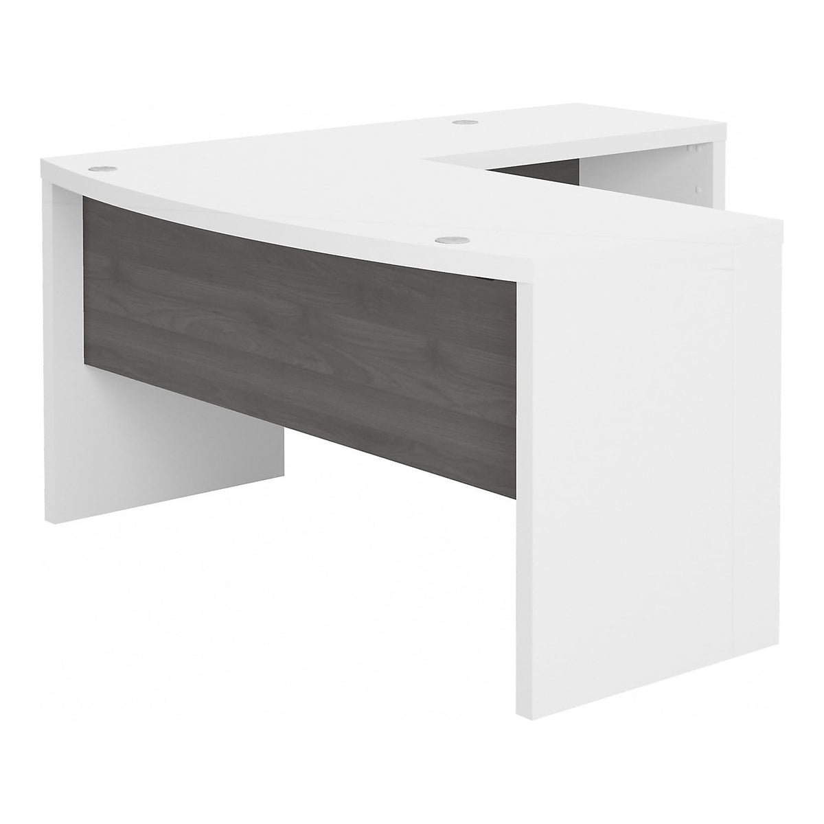 Bush Business Furniture L Shaped Computer Desk 72 inch with Credenza, PC Table and Low Storage Cabinet with Shelves for Home Office, Vista Collection, Modern, Beige