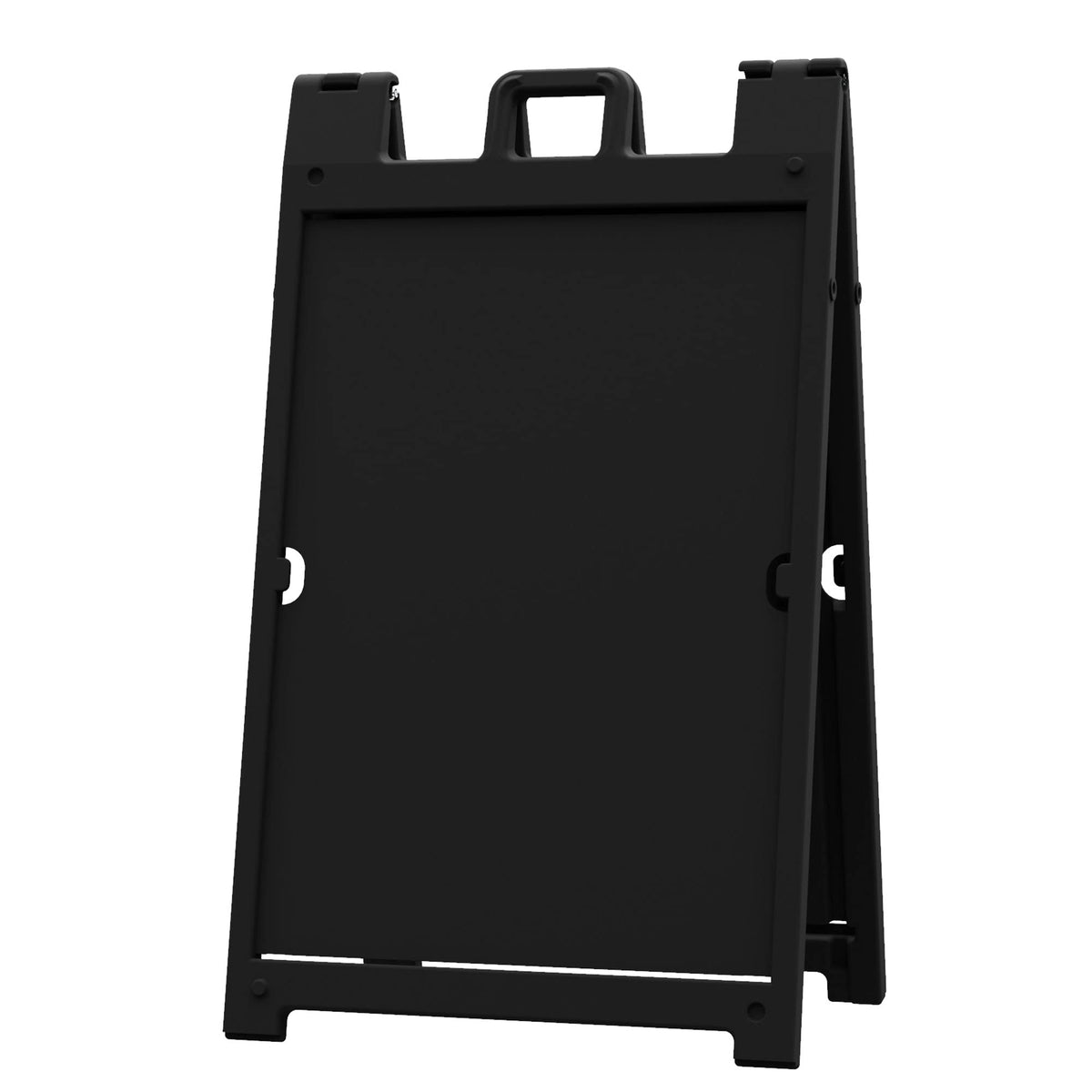 Plasticade Signicade Deluxe A Frame Durable Folding Double Sided Portable Sidewalk Curb Sign Display with Quick-Change System, Black