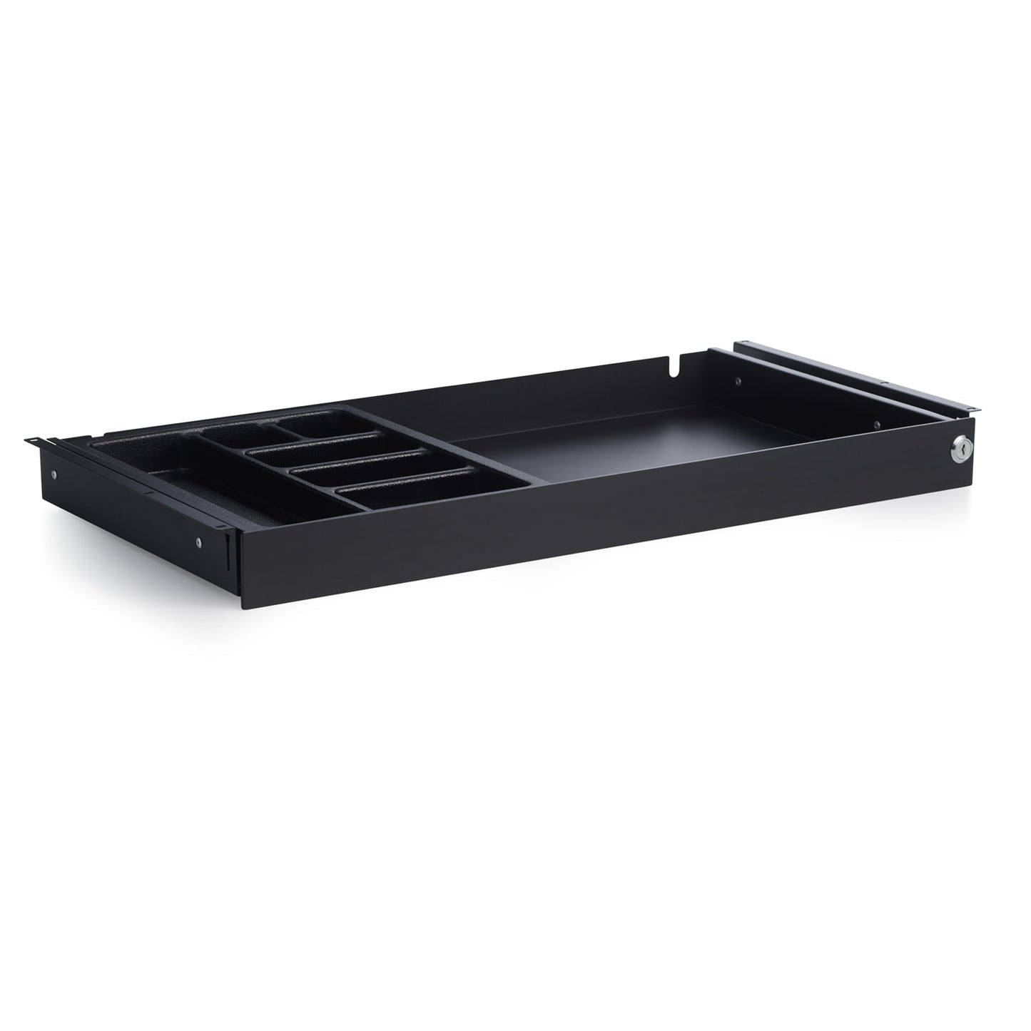 PERFECT POSTURE Max Under Desk Storage Drawer – Large Desk Drawer with Lock for Regular & Sit-Stand Standing Desks, Black (26.7” x 13”)