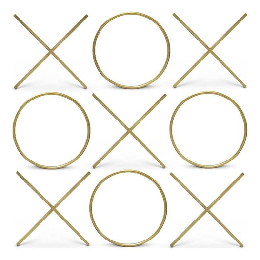 Meridian Furniture 432 XOXO Collection Modern | Contemporary Stainless Steel Wall Decor, Gold, 66.75" W x .75" D x 66.75" H