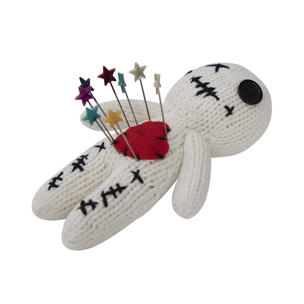 PATYGR 19 Pcs Voodoo Dolls Set with Creepy Doll Halloween Scray Ghost Plush Pin Holder Horror Unique Funny Christmas Ornaments Fidget Toys Gift(Knitwear,White)
