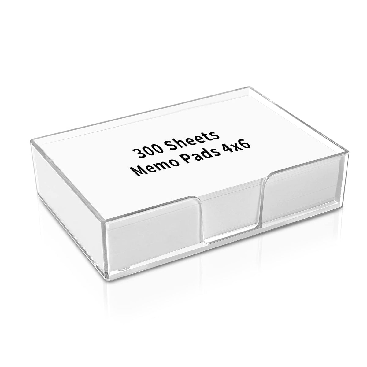 300 Sheet 4x6 Memo Holder Desk Notepad Tray Pad Paper Memo Sheets Non Sticky Memo Pads 4x6 Acrylic Notepad Holder for Desk School Organization Planning（Internal Size: 3.97 × 5.78 Inch）