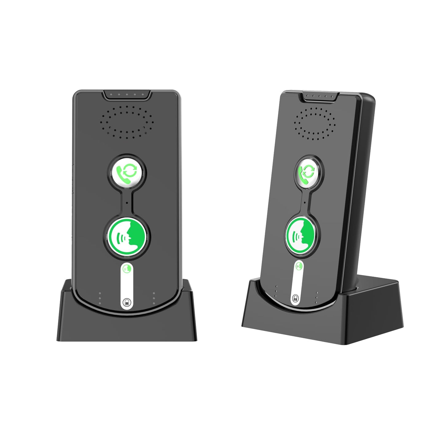 2025 Upgraded Wireless Intercom System - Full Duplex Two Way Radio, 500M Range Emergency Call, Home Office Hospital (2-Pack Indoor Intercoms, Black)