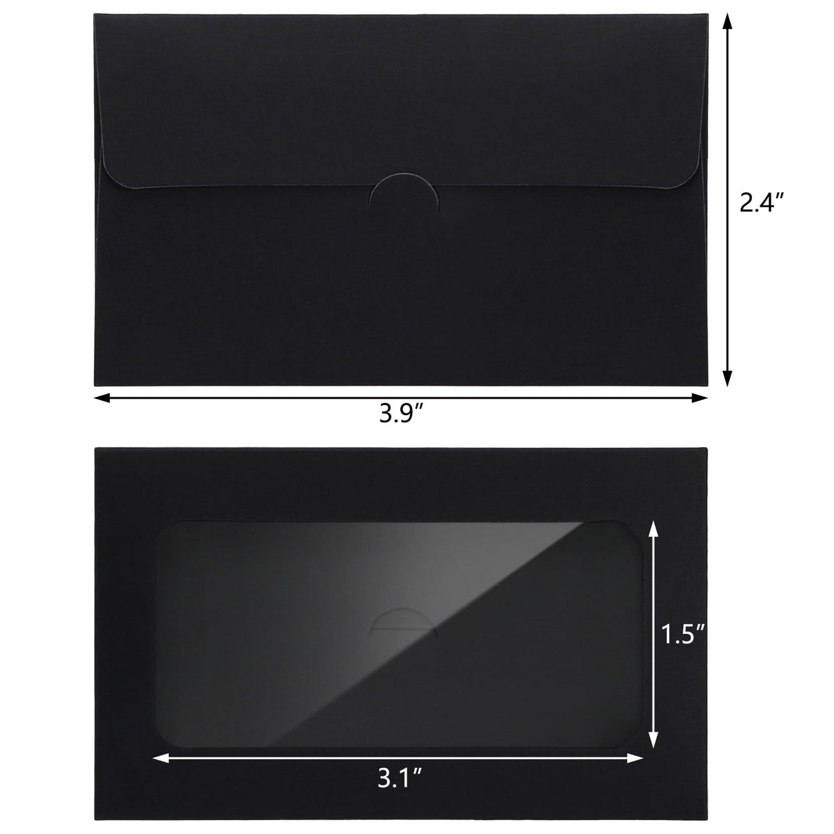 Hedume 150 Pcs Black Window Gift Card Envelopes, 3.9 x 2.4 Inch Gift Card Sleeves, Credit Size Business Invitation Cards Envelopes for Greeting Invitation, Christmas, Thanksgiving Gifts