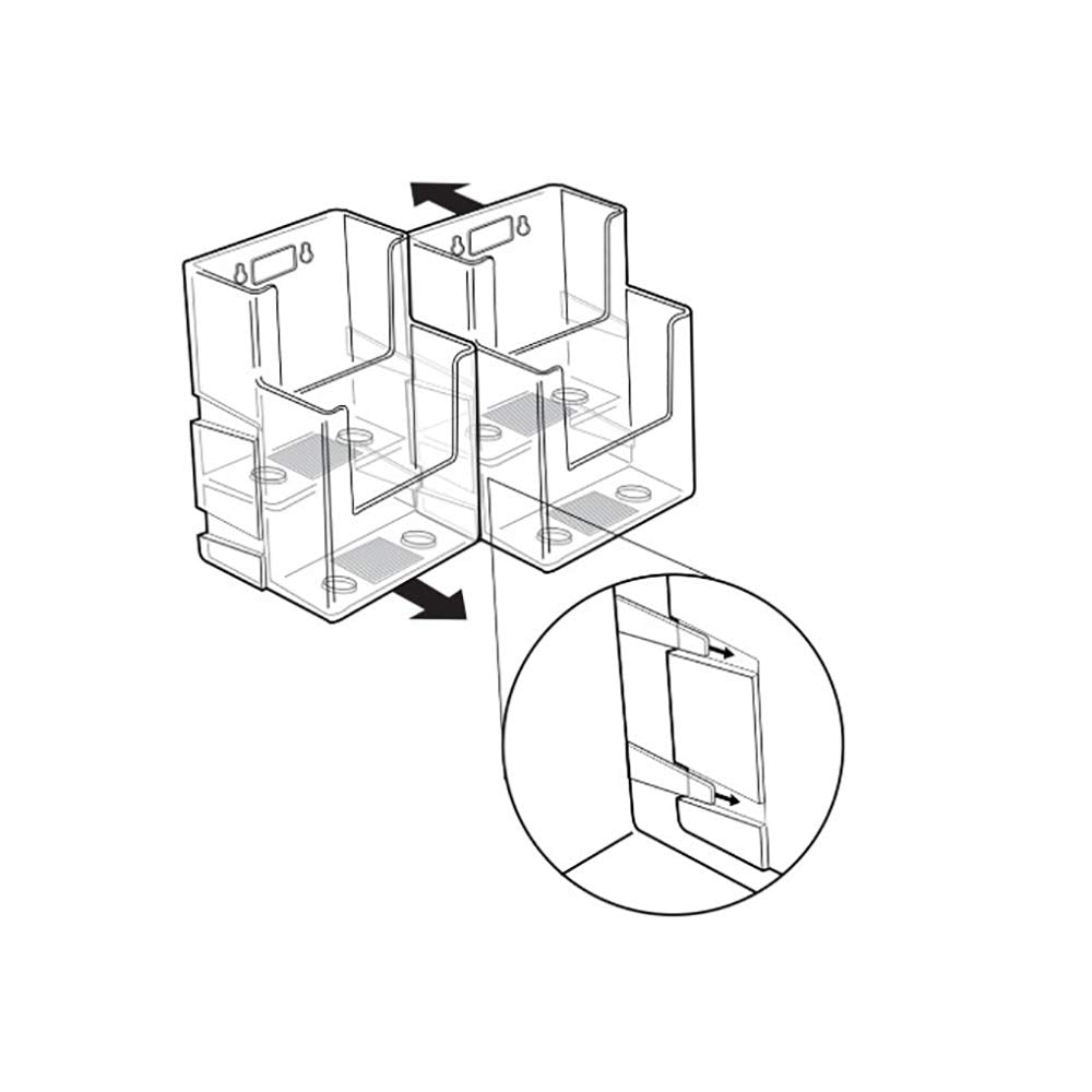Azar Displays 252032 Clear Two-Tier Tri-Fold Brochure Holder, Acrylic Boxes for Display - Table Menu Holder Stands (4.25” W by 3.75” D by 7” H)-Tabletop Pamphlet Holder - 2-Pack