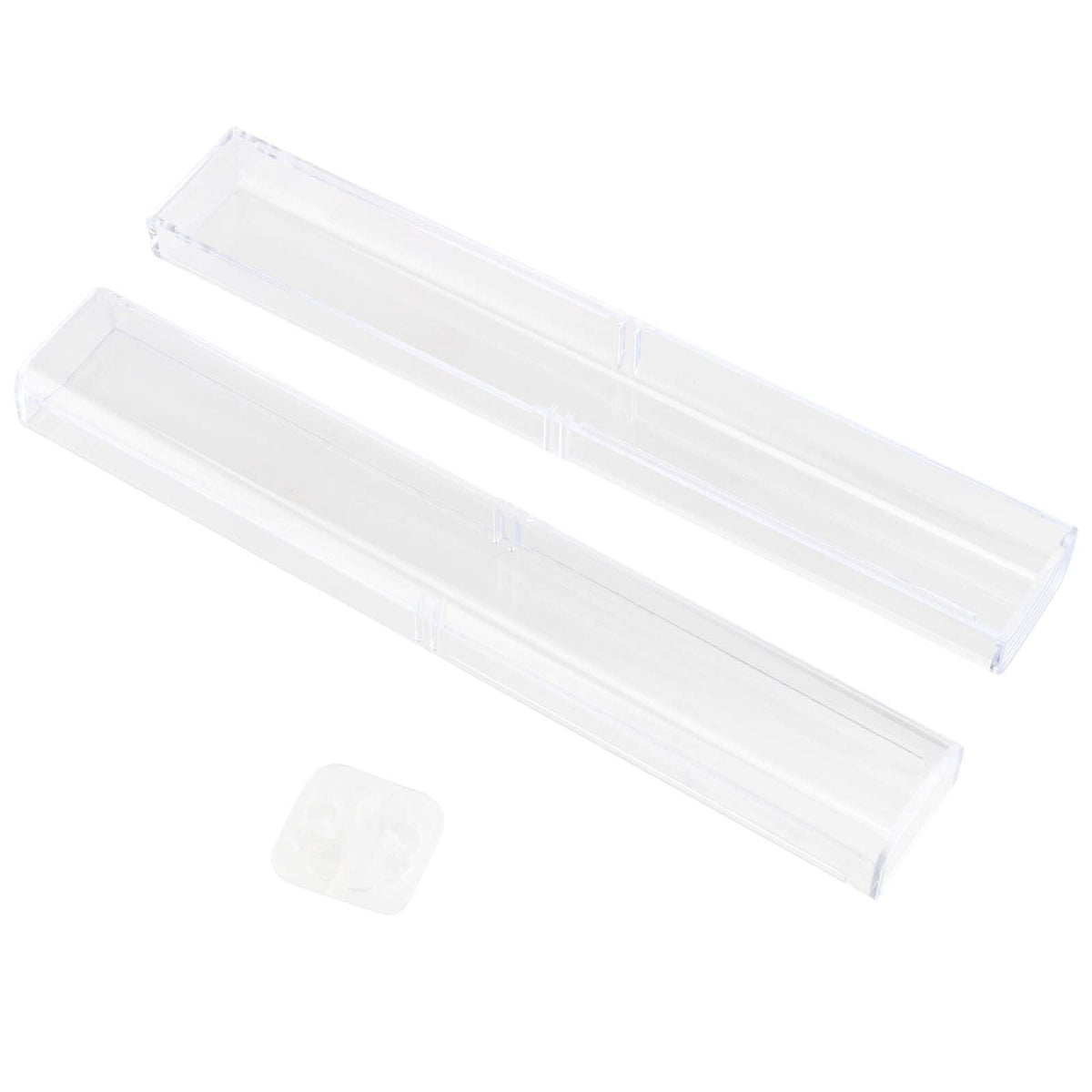 KOHAND 50 Pcs Acrylic Pen Boxes, Single Clear Plastic Pen Case Container, Empty Transparent Ballpoint Pen Gift Display Storage Boxes for School Office Business Supply