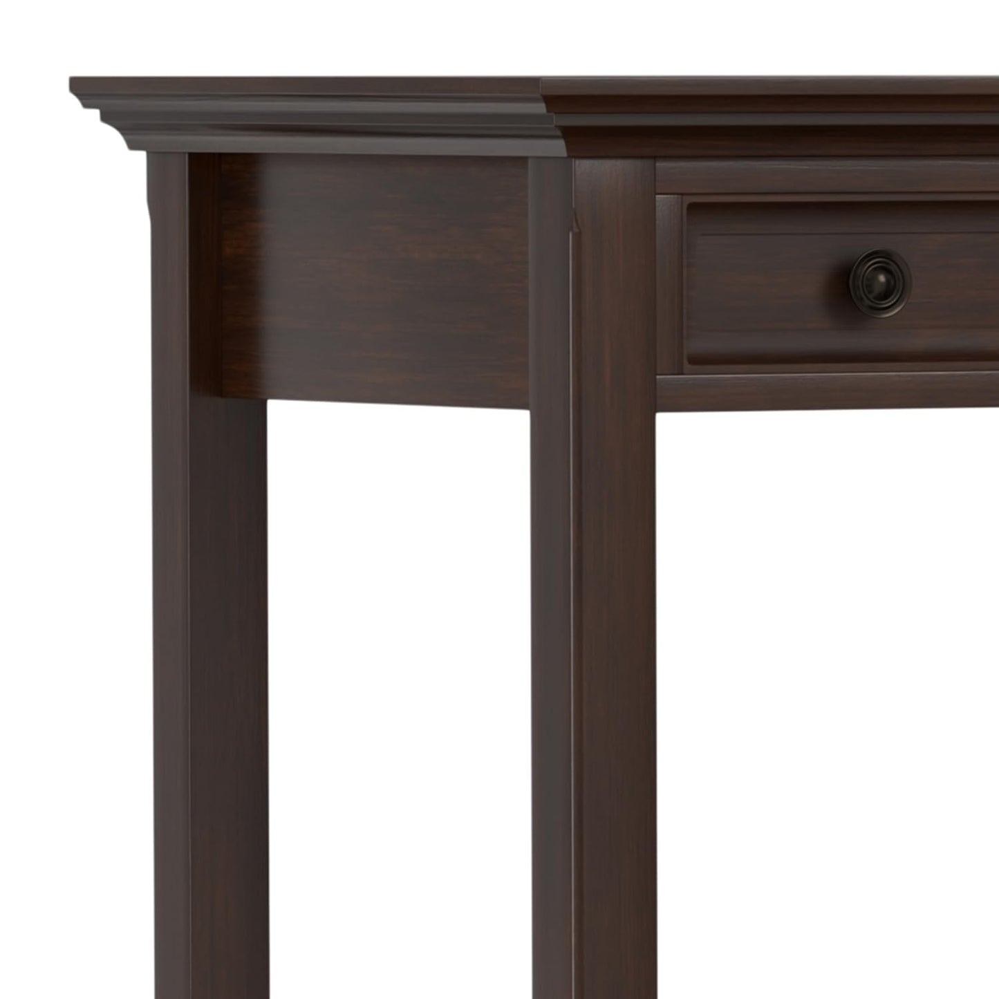 SIMPLIHOME Amherst Desk and Bookcase Bundle - 54 inch Wide Solid Wood Desk with Drawers and 30 inch Wide 5-Shelf Bookcase in Russet Brown, Transitional Home Office Furniture (Set of 2)