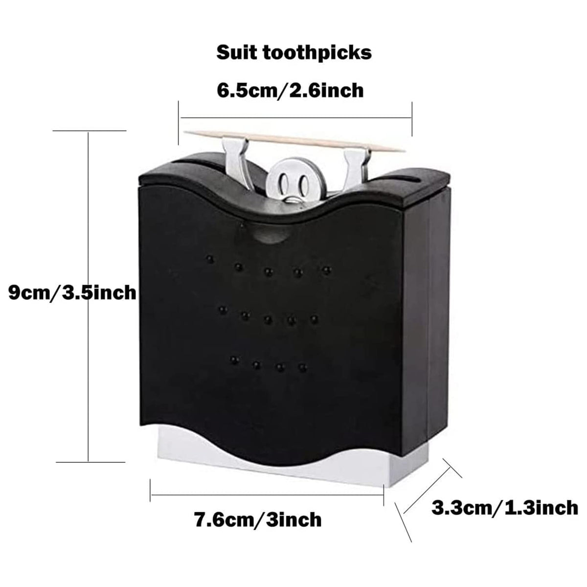 LivLab Fun Toothpick Holder - Cute Toothpick Dispenser ABS Fun Toothpick Holders Decorative Plastic Toothpick Holder (Black)