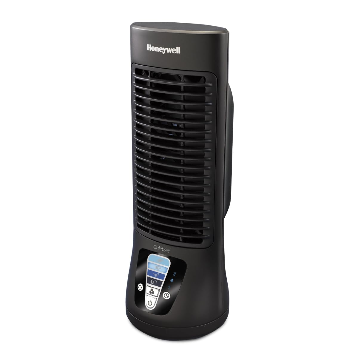 Honeywell QuietSet Personal Table Fan, Oscillating Personal Desk Fan with Quiet Operation, 4 Levels of Power and Sound, Black, HTF210B