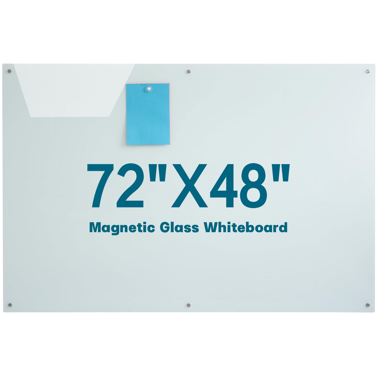 Glass Magnetic Dry Erase Board 72"x48" Frameless Wall Mounted Glass White Board for Wall, Large Frameless Magnetic glassboard for Office, Home & School