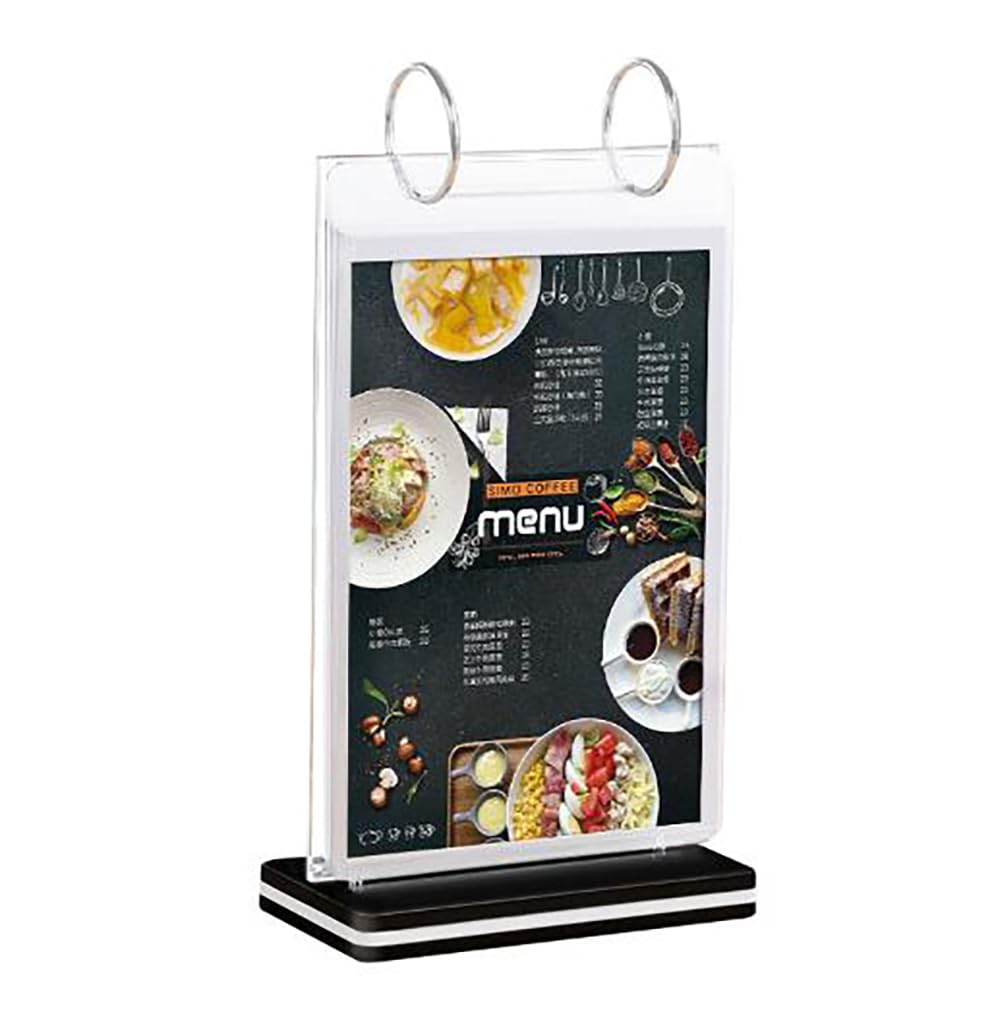 HENGSENLI A5 T-shaped multi-page flip acrylic sign holder, menu / photo / advertising / drink display stand
