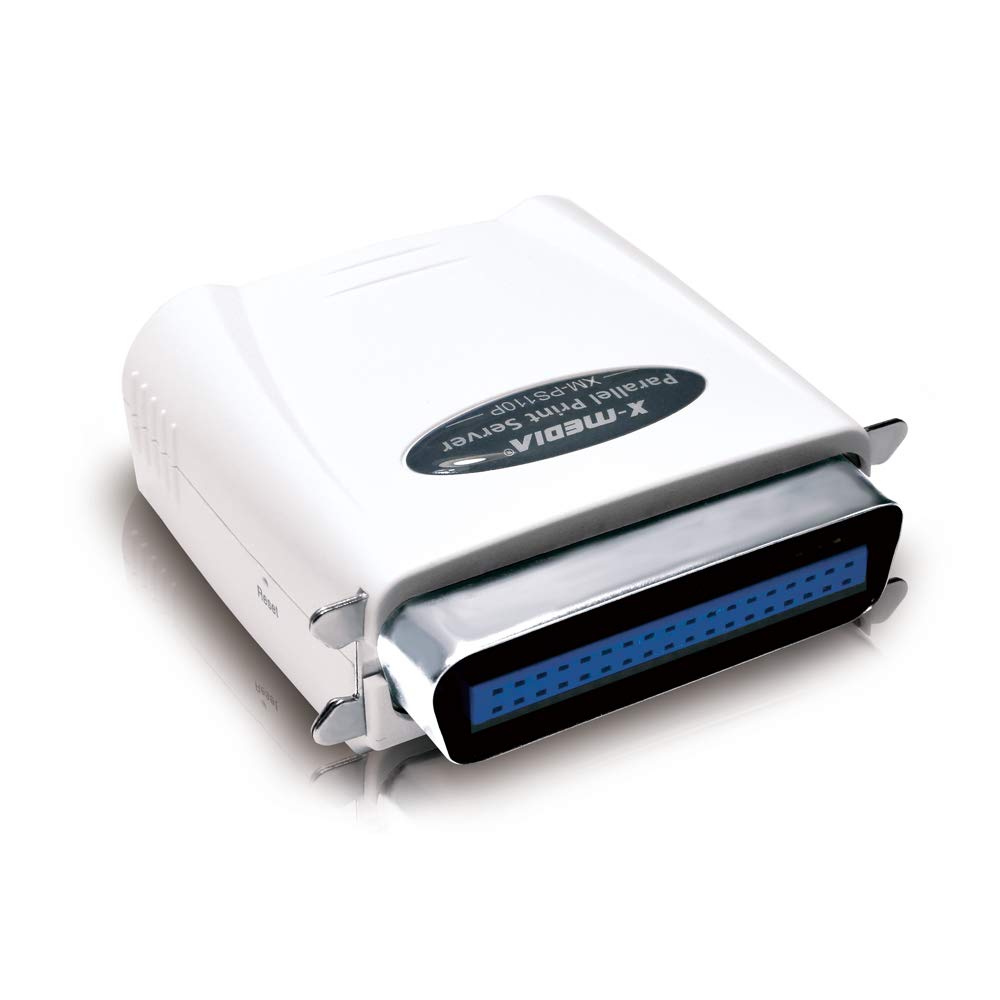X-MEDIA XM-PS110P 1-Port 10/100Mbps Fast Ethernet Parallel Print Server | Parallel Centronics Port Network Print Server
