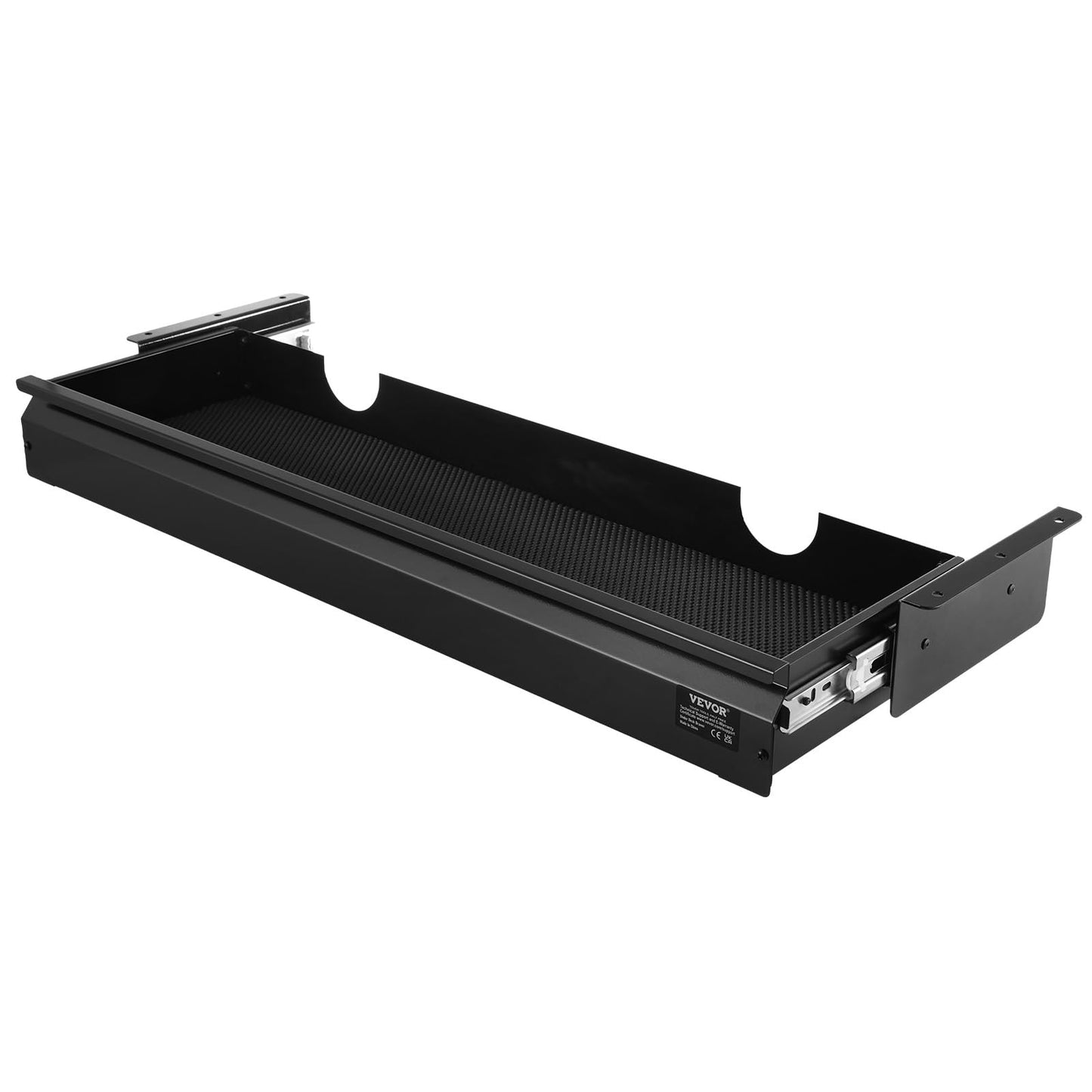 VEVOR Under Desk Drawer Slide Out, 33inch Under Desk Mounted Pull-out Drawer Attachment, Hidden Under Counter Drawers for office Home Sit Stand Workstation, Black