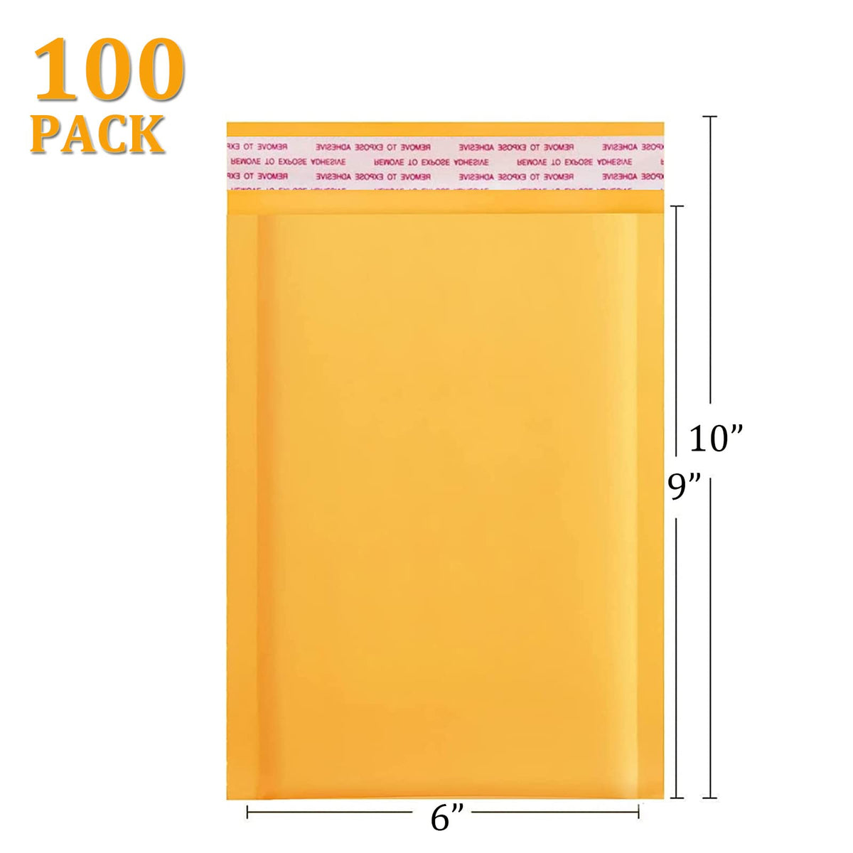 FCLMHD Kraft Bubble Mailers 6x9"100 Pack Yellow Padded Envelopes Self-Sealing Paper Shipping Bags for CDs, Video Games,Jewelry Makeup Supplies.