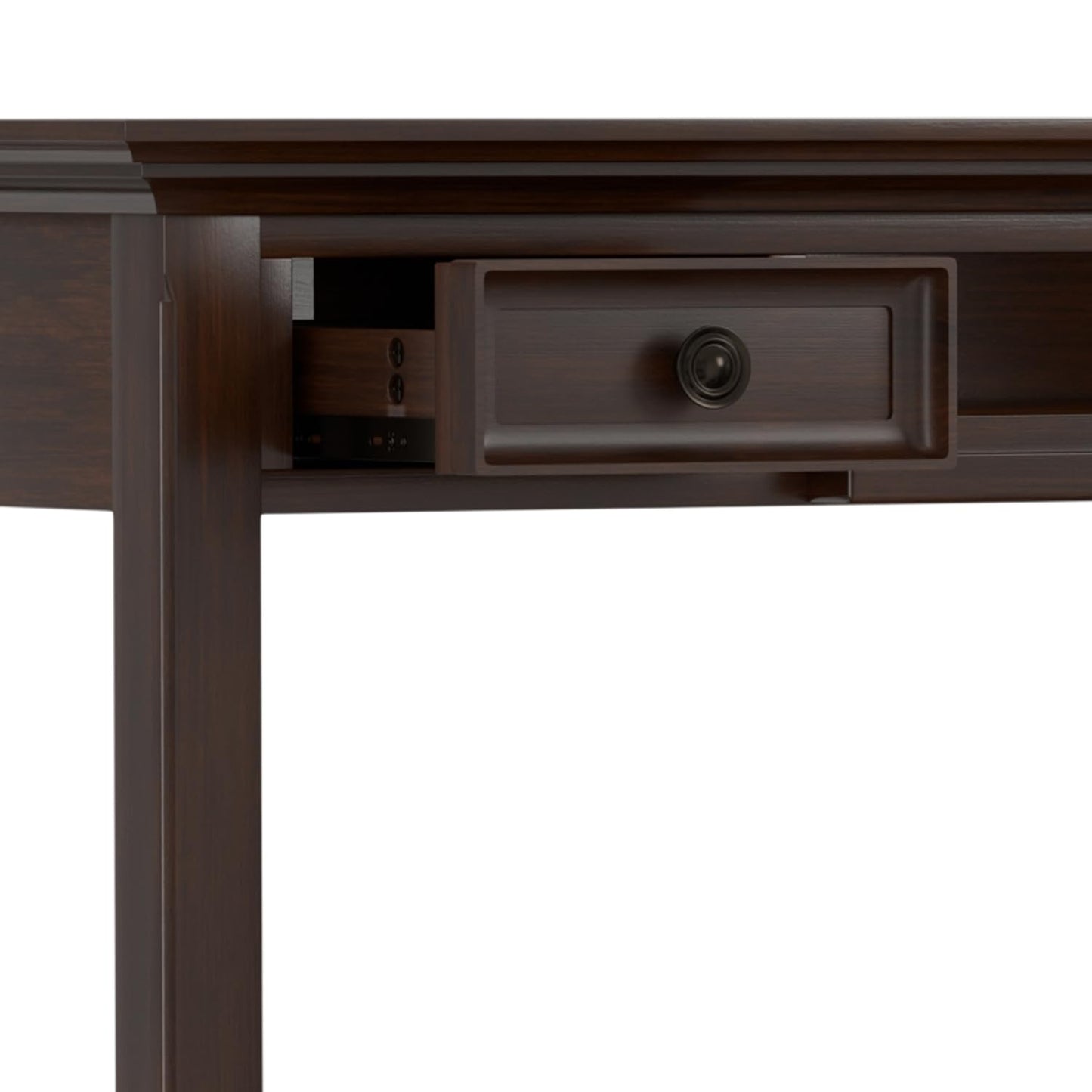 SIMPLIHOME Amherst Desk and Bookcase Bundle - 54 inch Wide Solid Wood Desk with Drawers and 30 inch Wide 5-Shelf Bookcase in Russet Brown, Transitional Home Office Furniture (Set of 2)