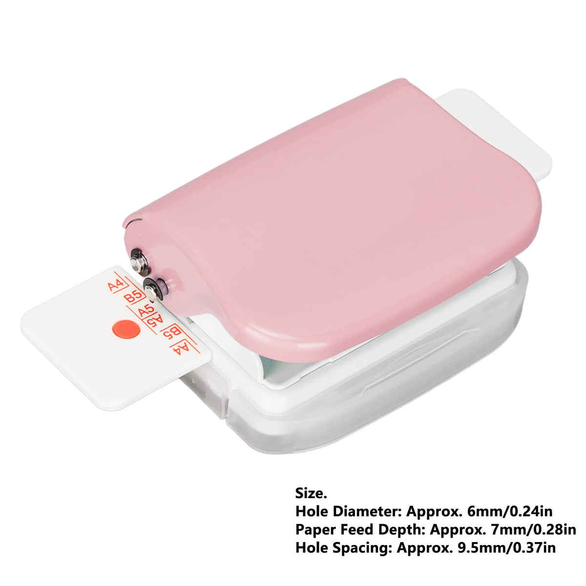 Binding Machines, Mini Manual Multipurpose 6 Holes Cinch Book Binding Machine, Coil Binding Machine for Home Office(Pink)