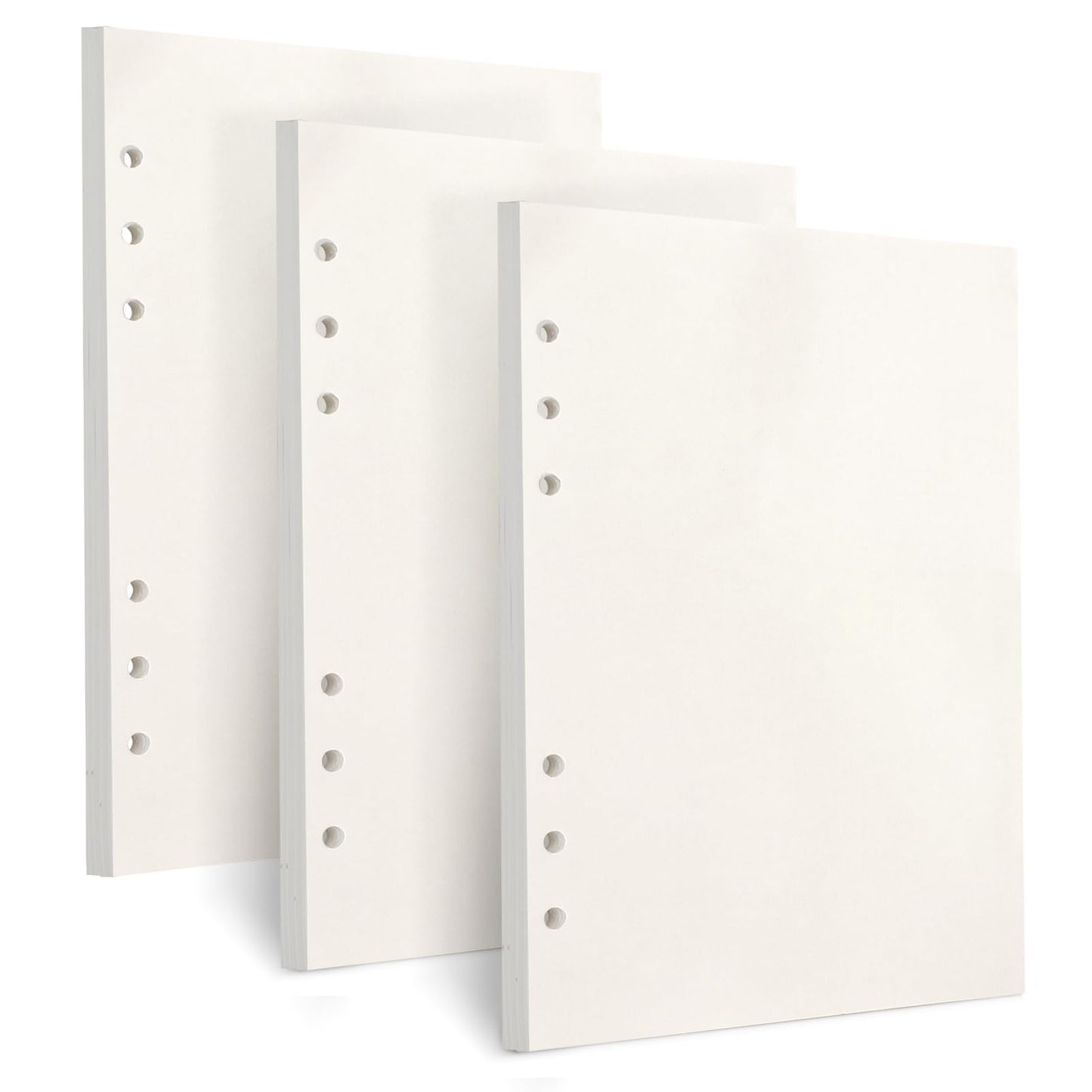Toplive A5 Refill Paper, [3 Pack] 100GSM Thick 6 Hole Filler Inserts - 135 Sheets (270 Pages) for 6 Ring Binder Journal Notebook, Blank