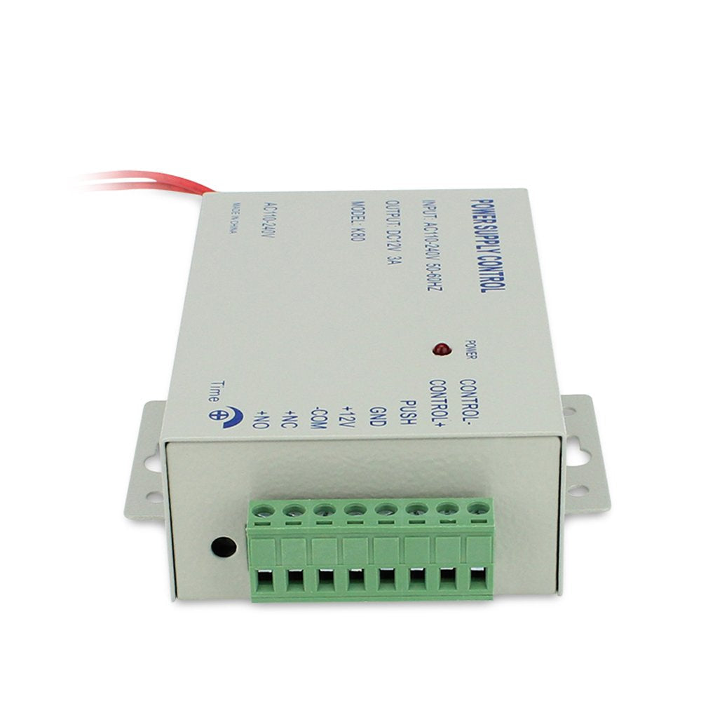 MENGQI-CONTROL Full Kits Biometric Fingerprint RFID Password Access Control Systems + 600lbs Force Electric EM Magnetic Lock +110V Power Supply+10 Cards and Key Fobs