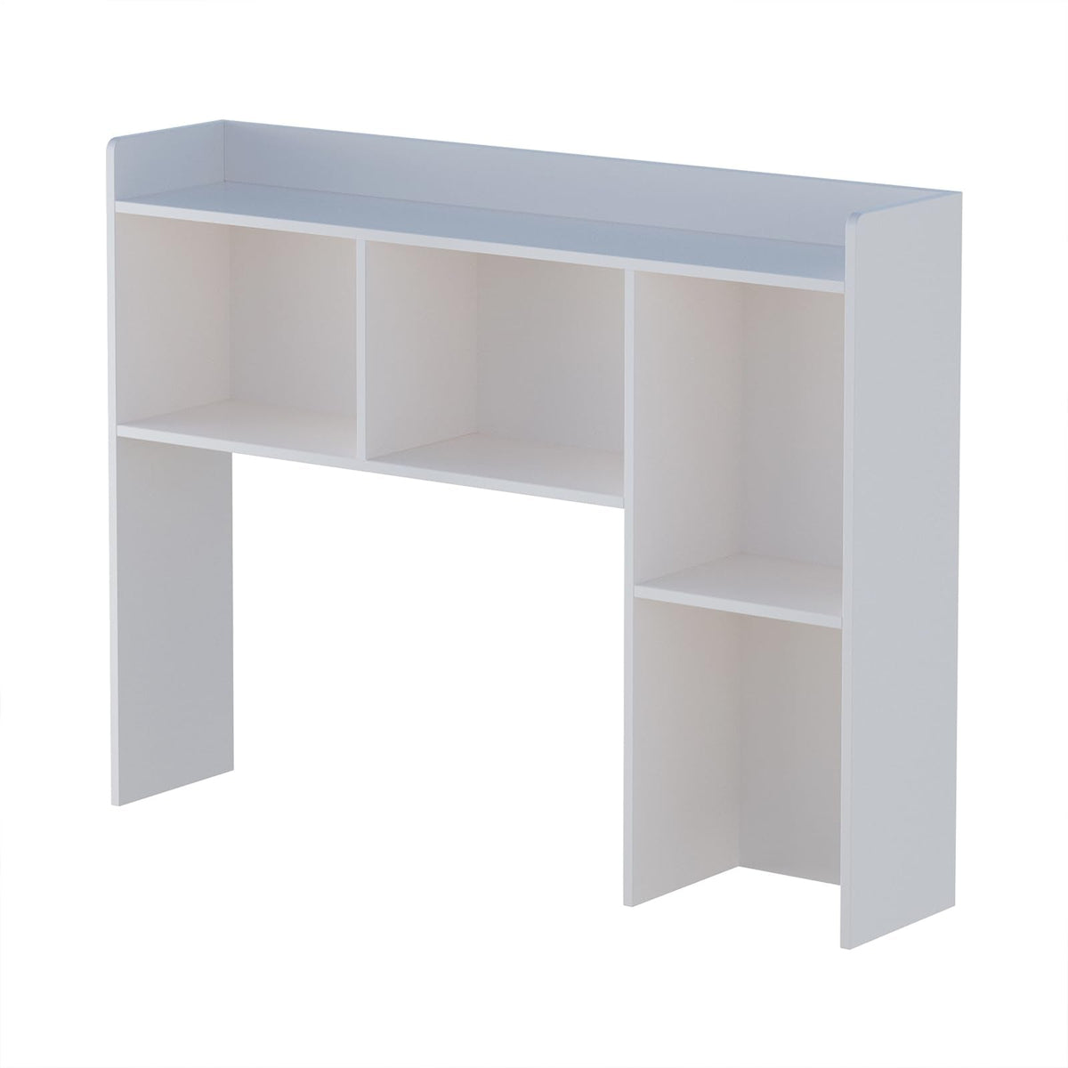 OSCHF Wooden Desktop Hutch Bookshelf - Free Standing Desk Storage Shelf with Top Edge for Computer Desk, Desktop Bookcase for Dorm, Home or Office, Countertop Organizer, White, 45.3"