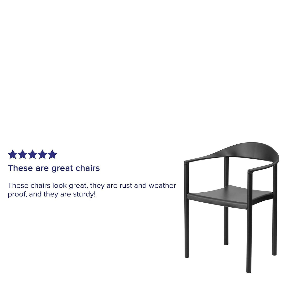 Flash Furniture HERCULES Series 1000 lb. Capacity Black Plastic Cafe Stack Chair
