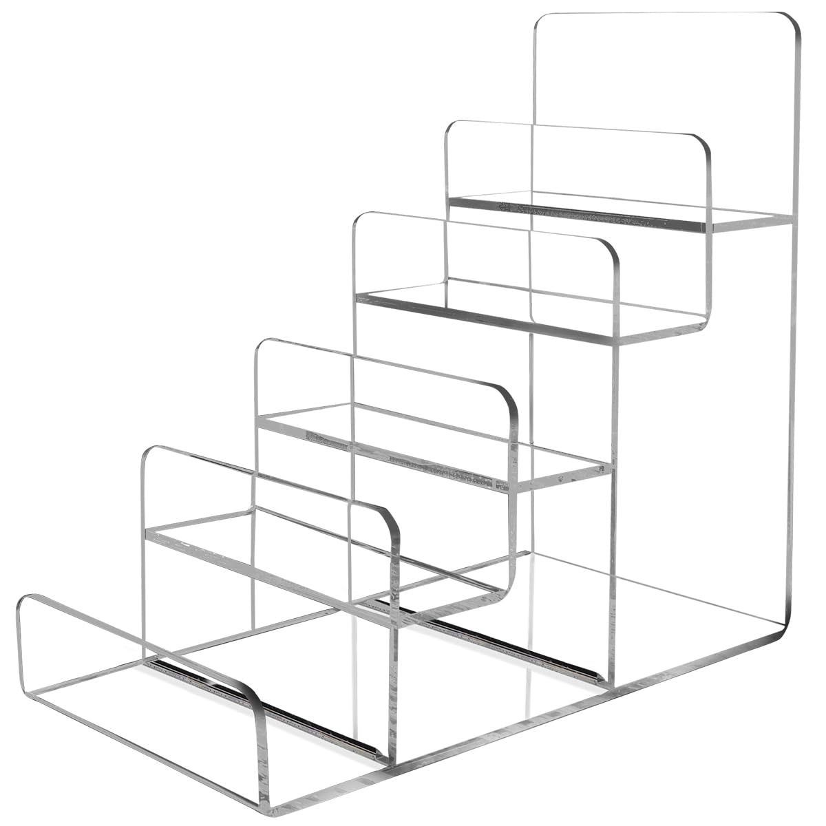 LNQ LUNIQI Acrylic Wallet Display Stand Holder 5-Tier Clear Riser Display Shelf Handbag Display Stand Holder Purse Stand Jewelry Display For Phone,Greeting Cards,Business Cards
