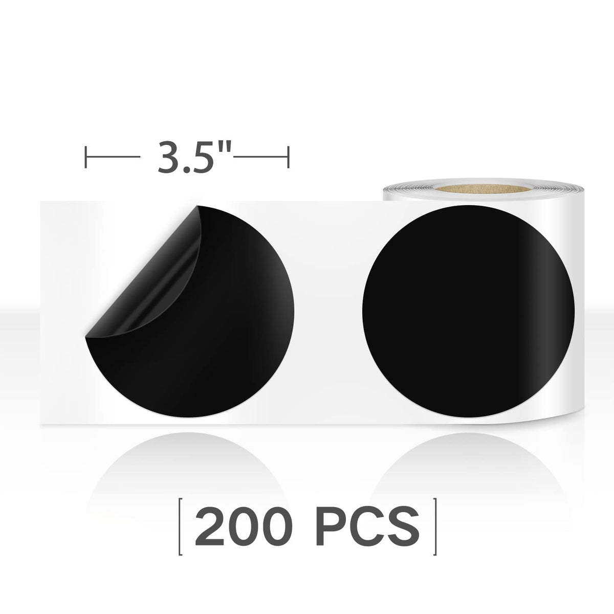 EVQ 200 PCS Dot Shaped Floor Marking Tape 3.5" Inch Vinyl Floor Dot Decal Removable Classroom Line Marker Social Distancing Dot Sticker Black