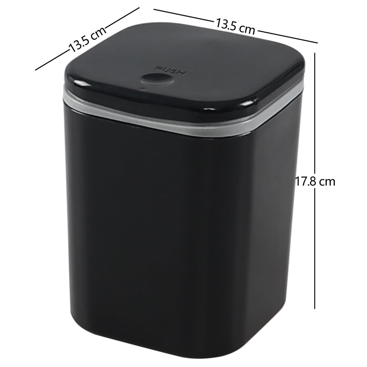 Julyeen 0.5 Gallon Mini Trash Can with Lid, Small Garbage Container Bin for Desktop, Tabletop, Coffee Table or Countertop (Black)