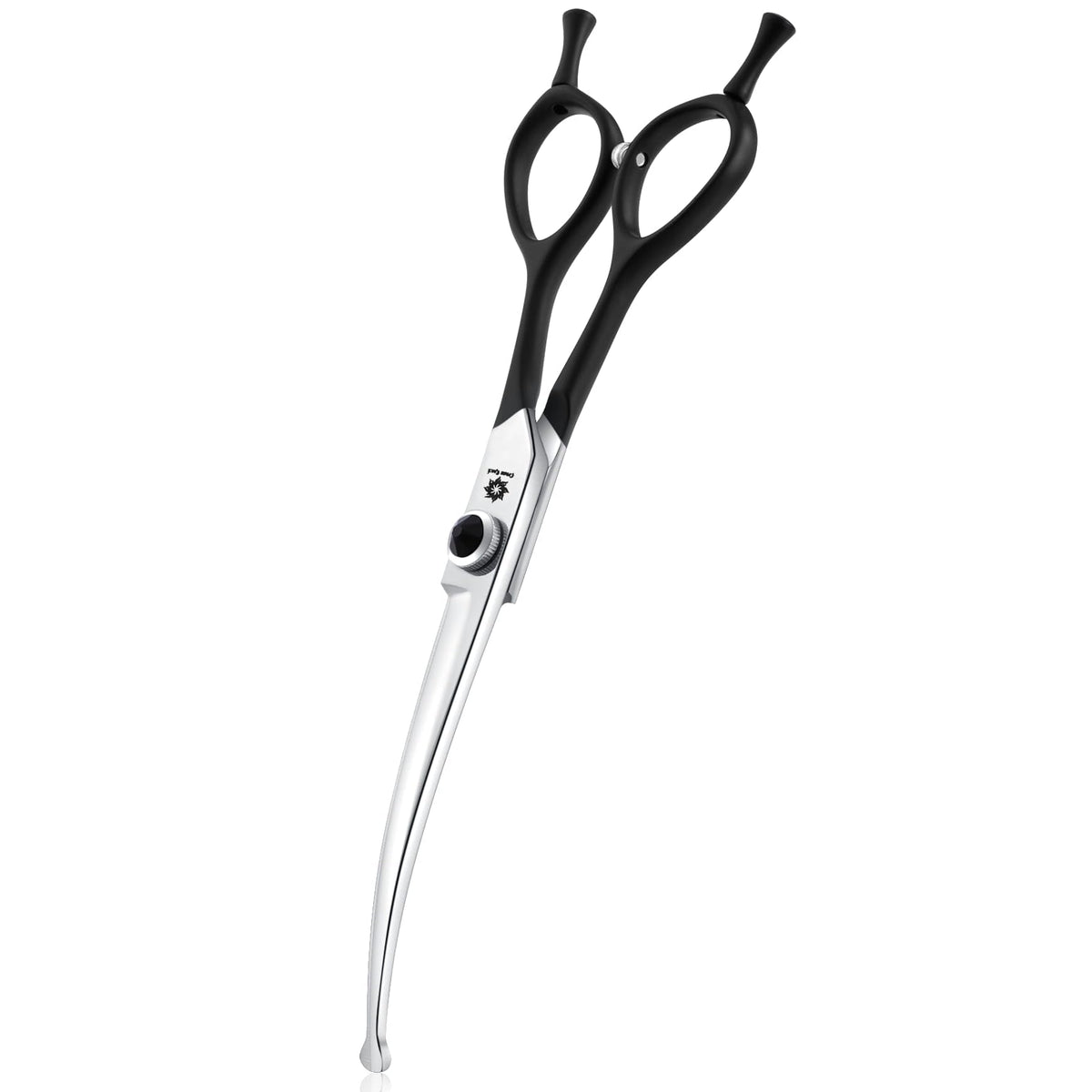 Dream Reach Round Dog Grooming Scissors - Downward Curved Dog Shears for Trimming Face and Paws, Safety Round Tip Shears for Pet Cats, Professional Pet Grooming Scissors Black 6.5"