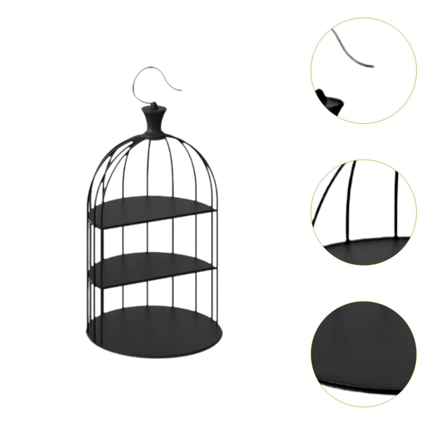 3-Tier Metal Birdcage Cake Stand, Gold Dessert Display Rack, Multi-Tier Pastry Holder for Weddings and Festive Gatherings, Decorative Fruit Plate Tray