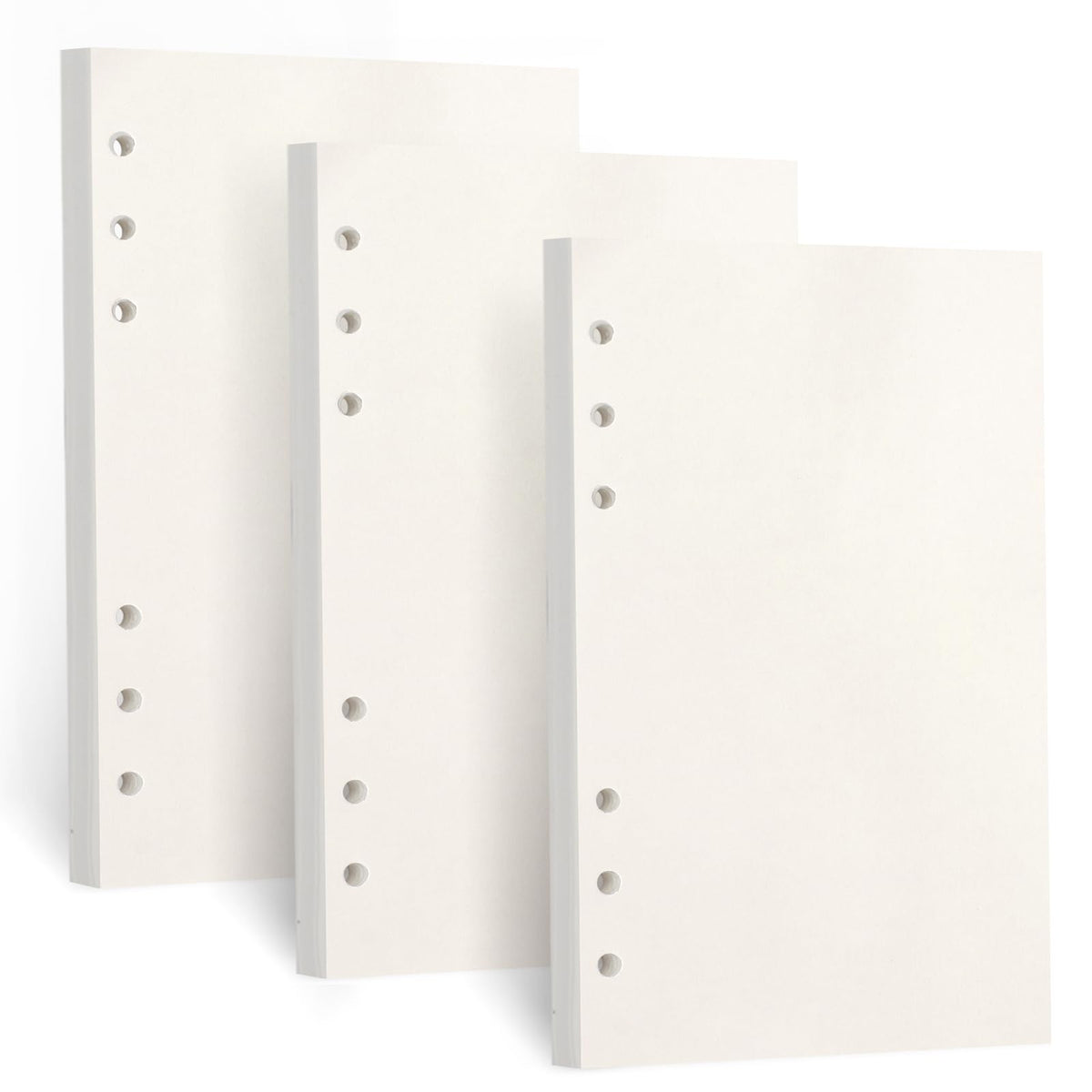 A6 Refill Paper, [3 Pack] Toplive 100GSM Thick Refillable Blank Paper 6 Hole Filler Inserts Loose Leaf Paper 135 Sheets (270 Pages) for 6 Ring Binder Journal Notebook