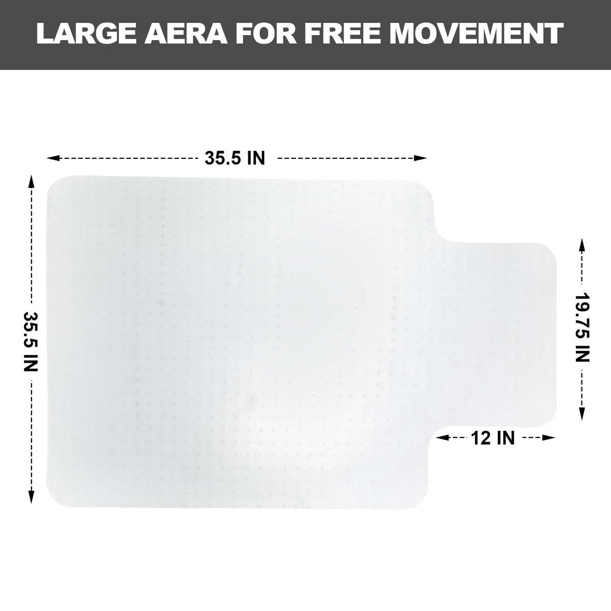 Chair Mat for Carpet- Low Pile (1/4" Thick) Carpet Protector for Office Gaming Computer Desk Chair. Heavy Duty Desk Chair Mat for Carpeted Floors, Semi Transparent