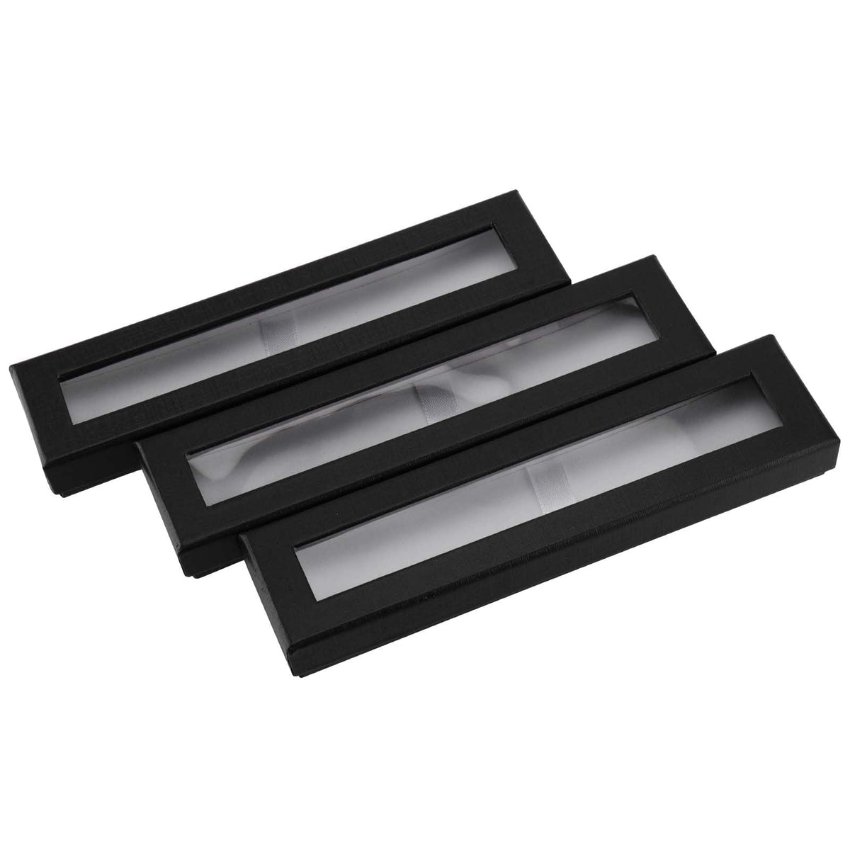 SEUNMUK 42 Pcs Black Empty Pen Gift Box, Cardboard Pen Display Cases with Clear Window, Single pen presentation Packaging Case for Jewelry Gift Business Birthday Souvenir Office Supplies
