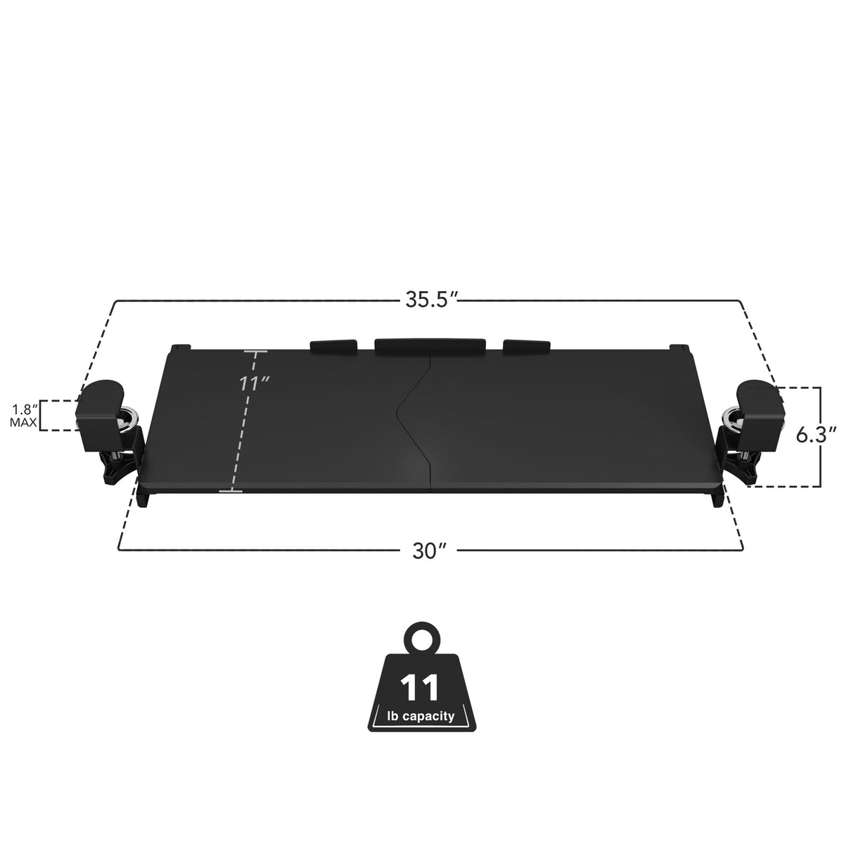 Mount-It! Under Desk Keyboard Tray, 30" Extra-Wide Clamp-On Slide-Out Drawer, Holds 11 lbs, Fits Desks up to 1.77" Thick, No-Drill C-Clamp Mount