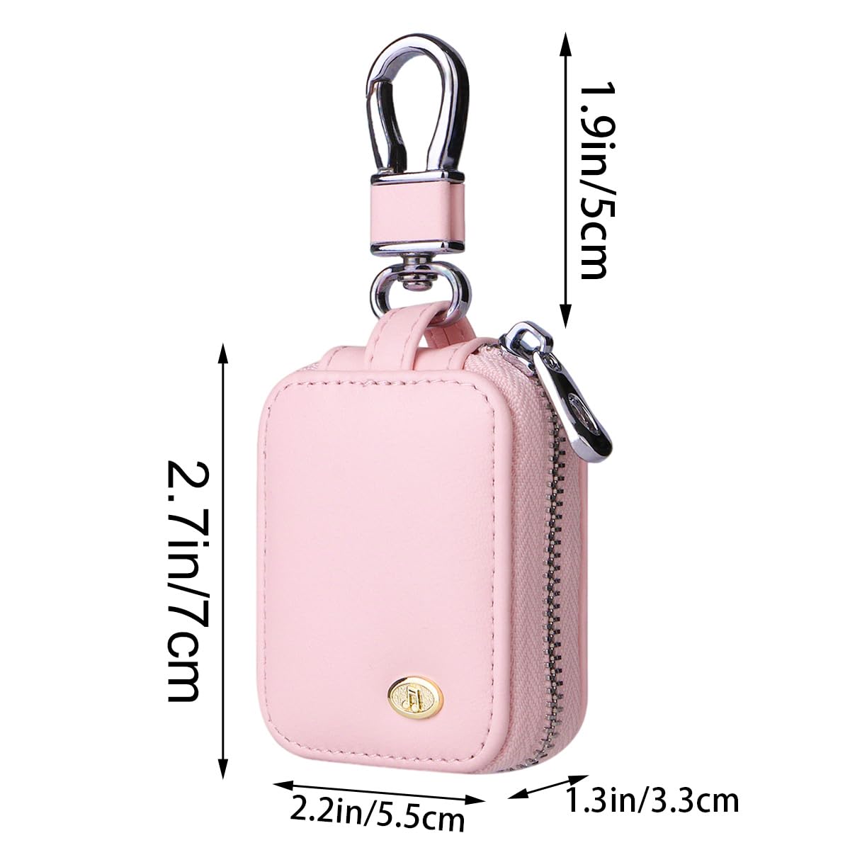 Ordeonrus 2 PCS Earbud Case with Keychain Portable PU Leather Headphone Storage Bag Shell Earphone Organizer for Wired Wireless Earphone Earbud Earpieces SD Memory Card Camera Chips (Purple + Pink)