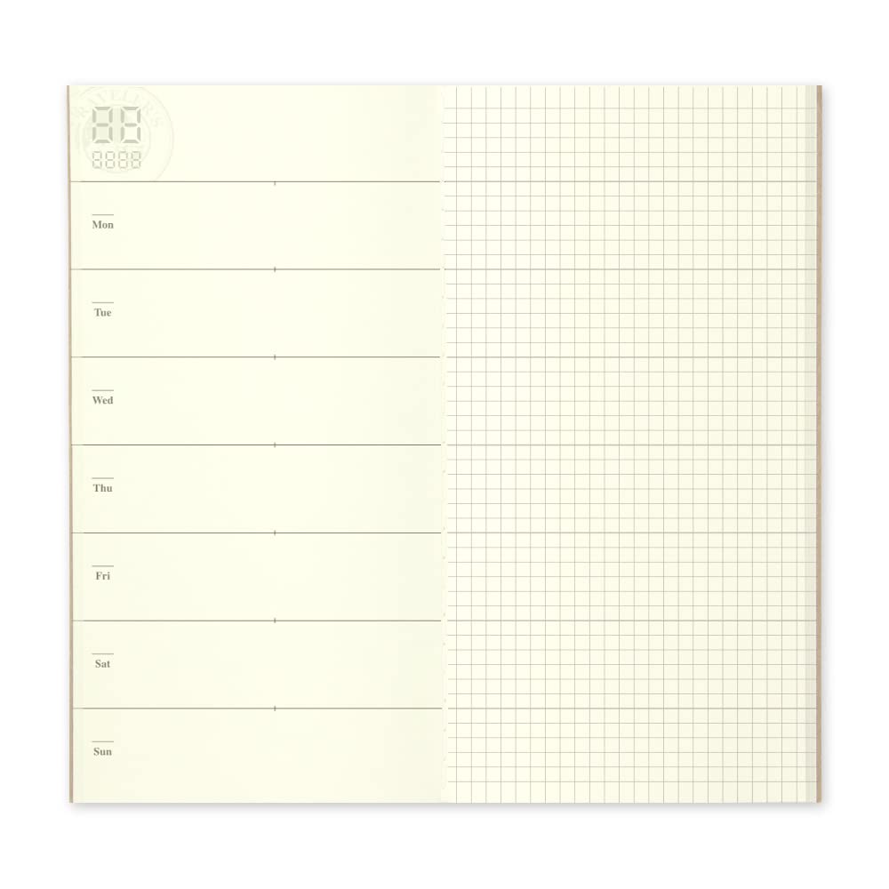 2018, Traveler's Notebook 14331006 Notebook Refill, Weekly, Weekly Free, Regular Size