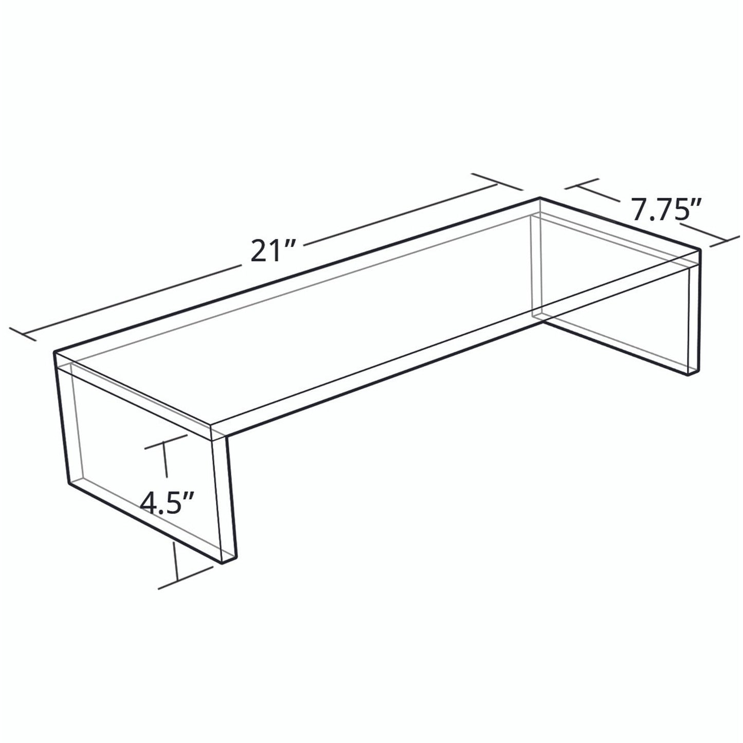 Azar 515360 Acrylic Monitor Stand Riser – Made in USA Laptop stand and Monitor Riser Acrylic Monitor Stand Riser Clear Laptop Stand for Desk Ergonomic Display Riser, Clear (21-Inch-Luxury Handcrafted)