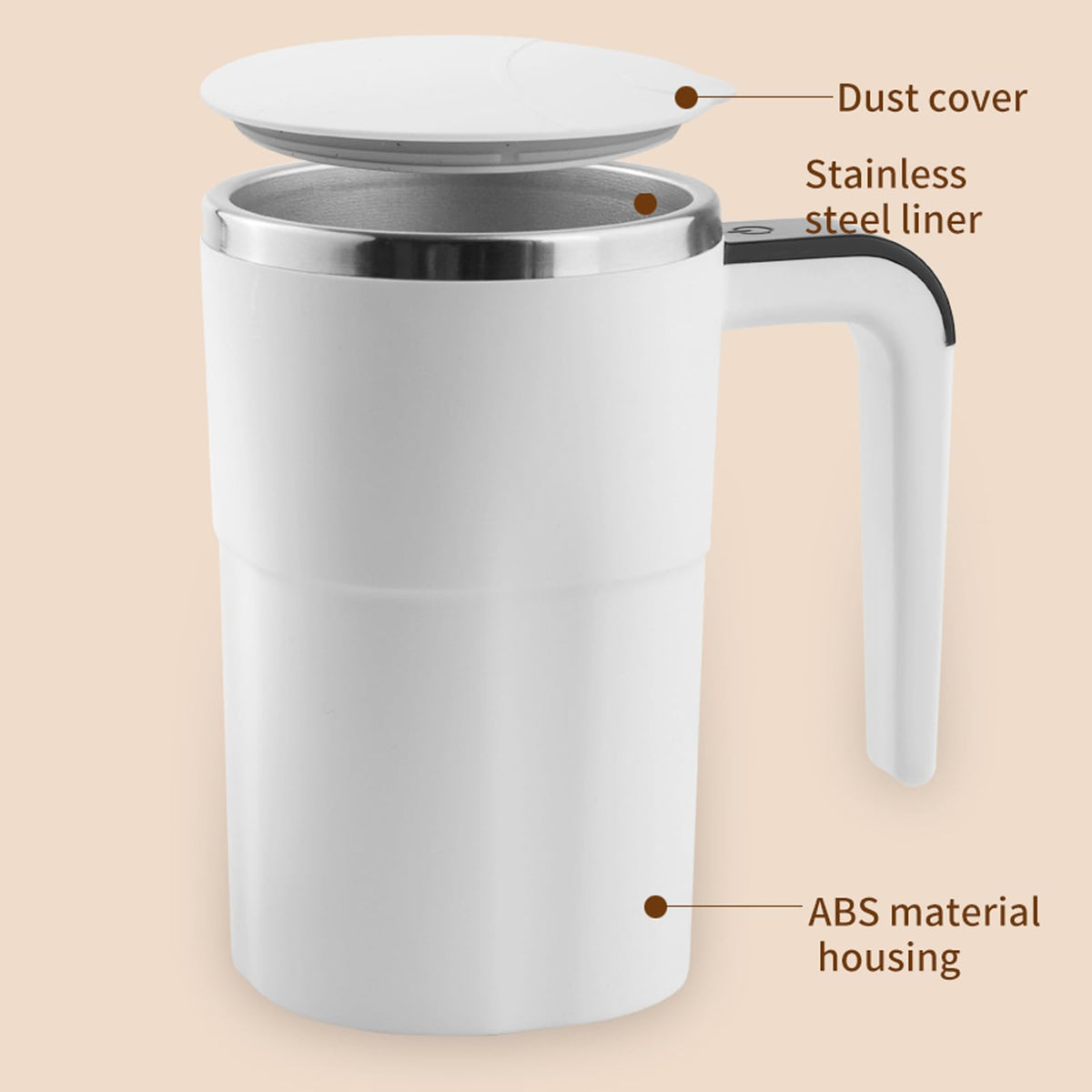 Cmfuegsk Self Stirring Coffee Mug, Electric Auto Mixing Cup for Coffee & Protein Shakes, Rechargeable, 13 oz Black, Perfect for Office & Home Use