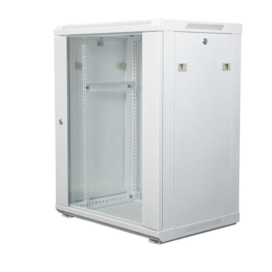 NavePoint 12U Network Cabinet with Glass Door – 12U Wall Mount Server Cabinet White 19” Rack for IT Equipment, AV Devices, Networking Equipment –23” Deep Server Rack Enclosure