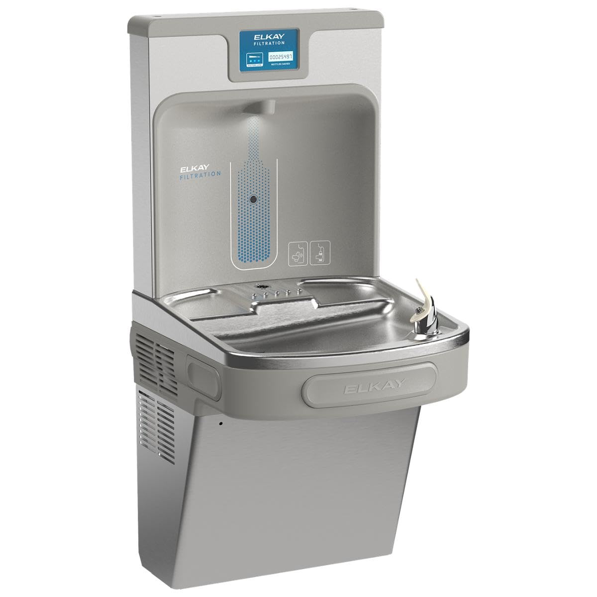 Elkay LZS8WSSP Enhanced Bottle Filler & Single ADA Cooler Refrigerated Stainless High Capacity Lead Drop Down Wrapper