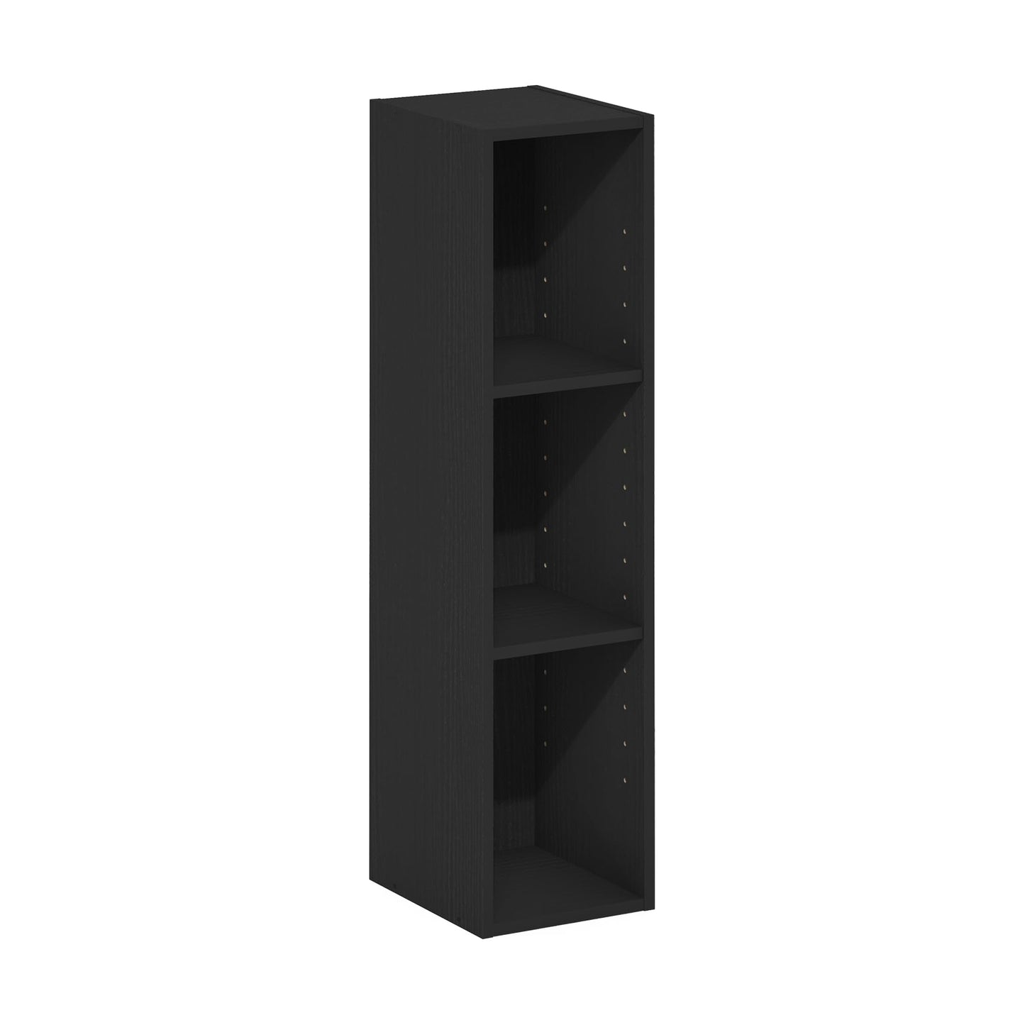 Furinno Fulda Book Shelf, 3-Tier Narrow Bookshelf, Bookcase with 8-in Width Storage Shelf, 9.3 x 7.9 x 31.5, for Living Room, Bedroom, Home Office, Blackwood