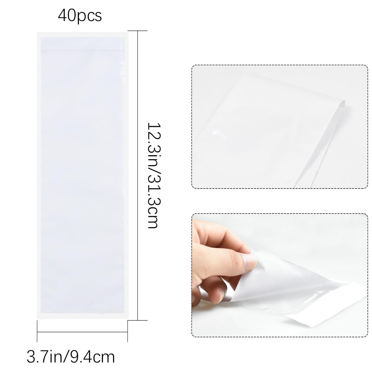 40 PCS Nameplate Pocket,12.3" x 3.7" Adhesive Desk Nameplates Name Tag Pocket (Thickness 7mil)