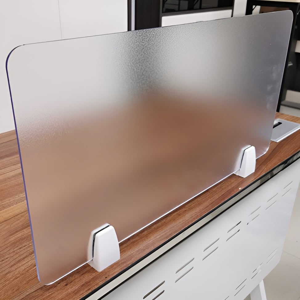 Nisorpa Desk Divider Privacy Panels Acrylic Partitions with Clips Classroom Privacy Shield for Desk Privacy Divider Partition for Schools Office Call Centers,Noise and Visual Guard,4Pcs-23.6”L X15.8”W