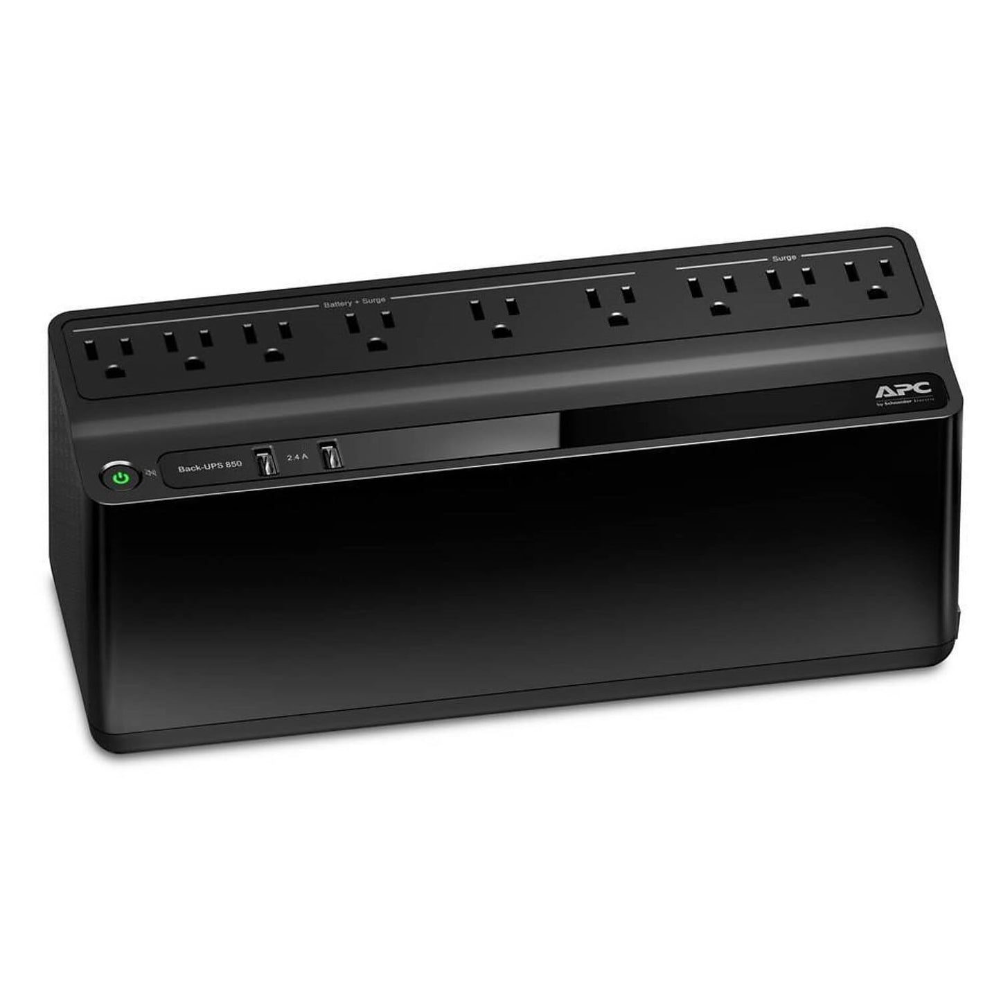 APC Back-UPS 850VA / 450W UPS Battery Backup & Surge Protector, 9 Outlets, Type A Charger, BE850G2 Uninterruptible Power Supply for Home Office & Computer