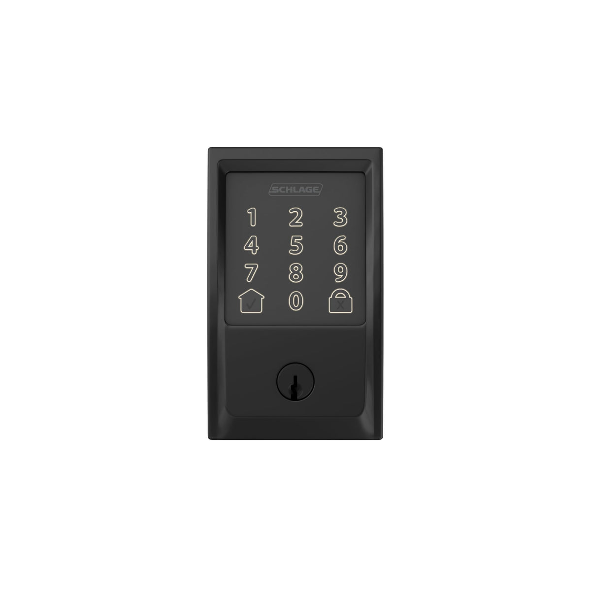 Schlage Encode Smart Wi-Fi Deadbolt Lock with Touchscreen Keypad, Keyless Front Door Entry, App Control, Alexa, Google Home and Airbnb Compatible, Matte Black, BE489WB CEN 622
