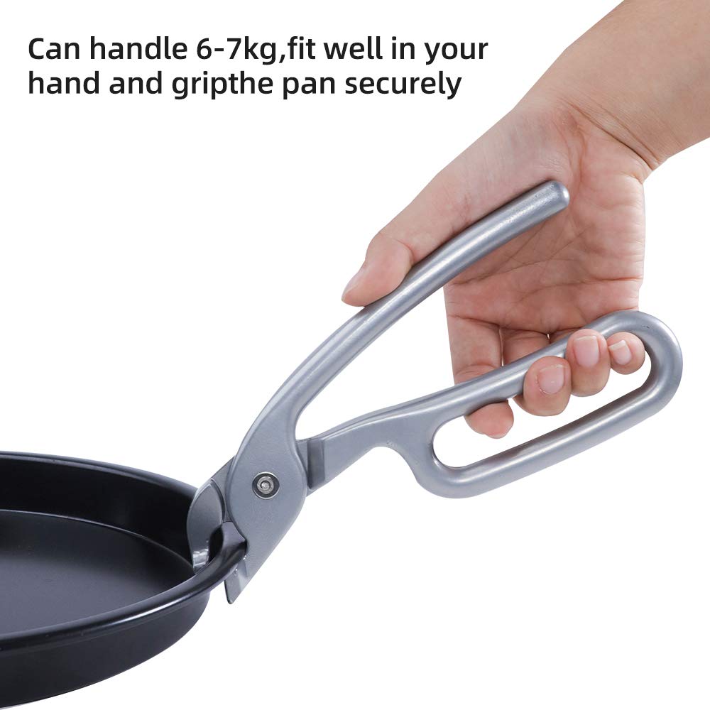 SHANGPEIXUAN Pizza Pan Gripper for Deep Pizza Pans,Heavy Duty Cast Aluminum Pan Tongs,Great for Pulling Hot Pizza Pan out of the Microwave,Oven … …