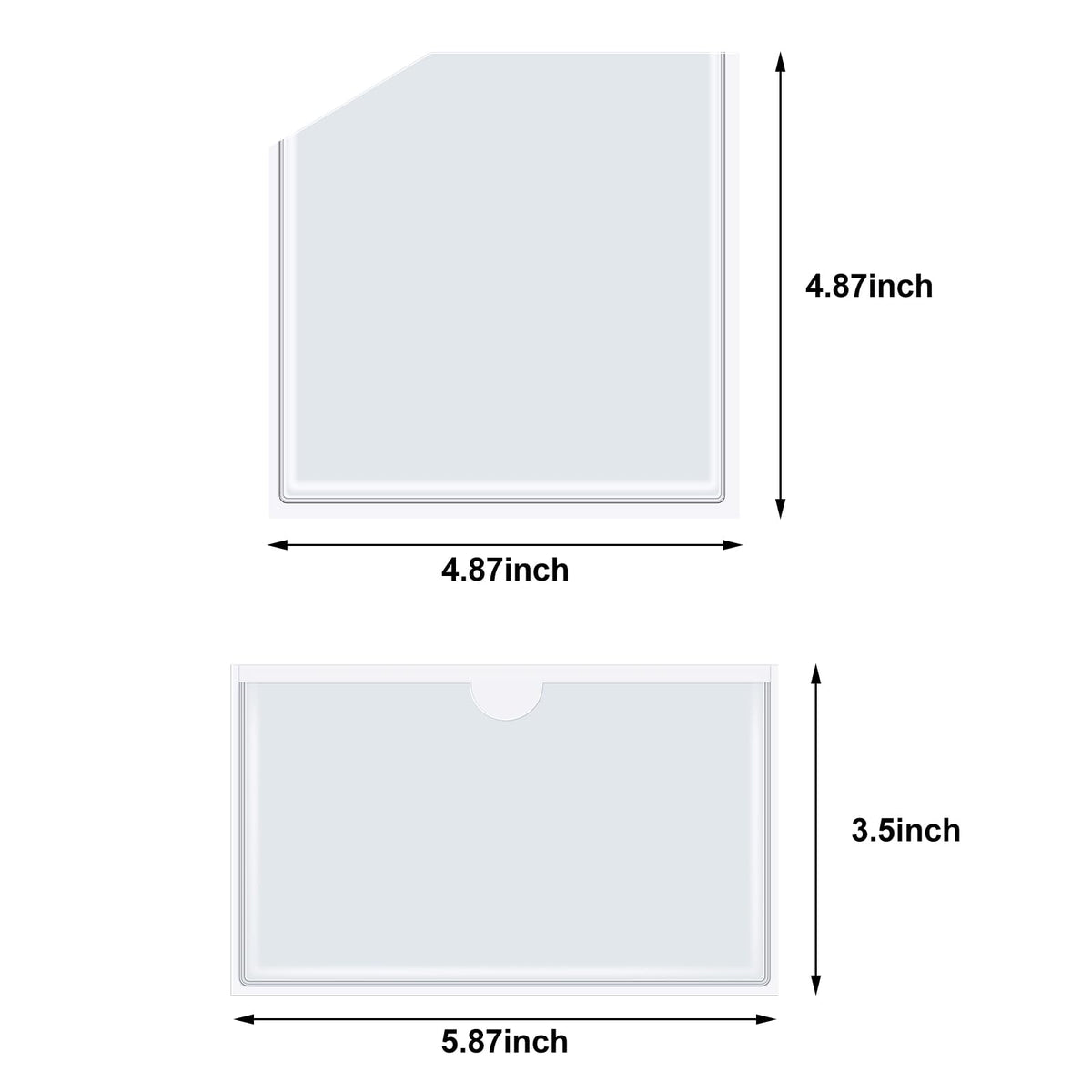 Junkin 20 Pcs Adhesive Pockets for Planners Index Card Pockets Planner Accessories Folder Self Sticky Clear Ideal Holder Top Open Add Storage Space to Notebooks Journal Office School Vinyl, 2 Styles