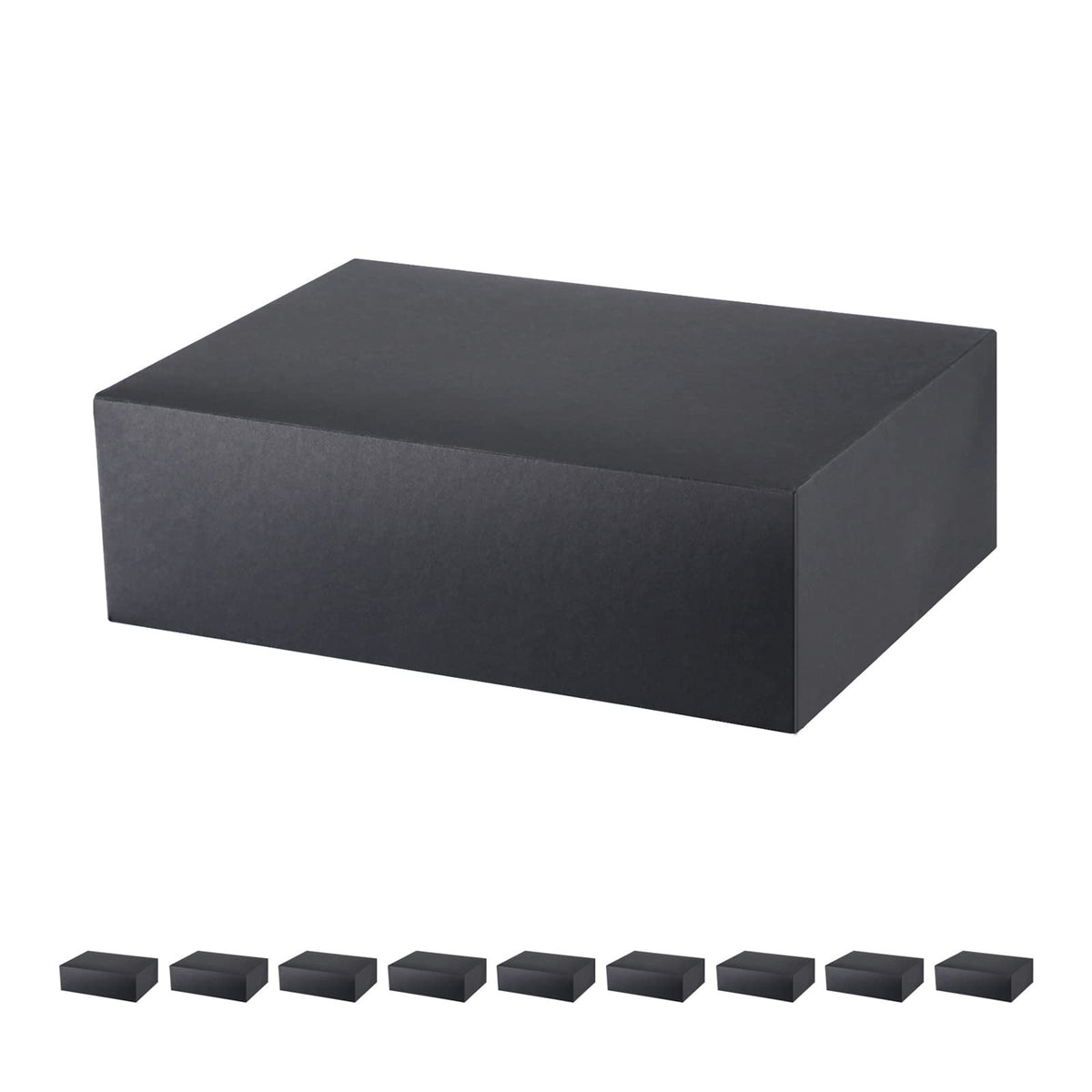 JINMING 10 Gift Boxes 9.5x6.5x3 Inches, Matte Black Gift Boxes Bulks for Mother's Day, Father's Day, Party, Birthday, Groomsmen Proposal Boxes for Light Gifts
