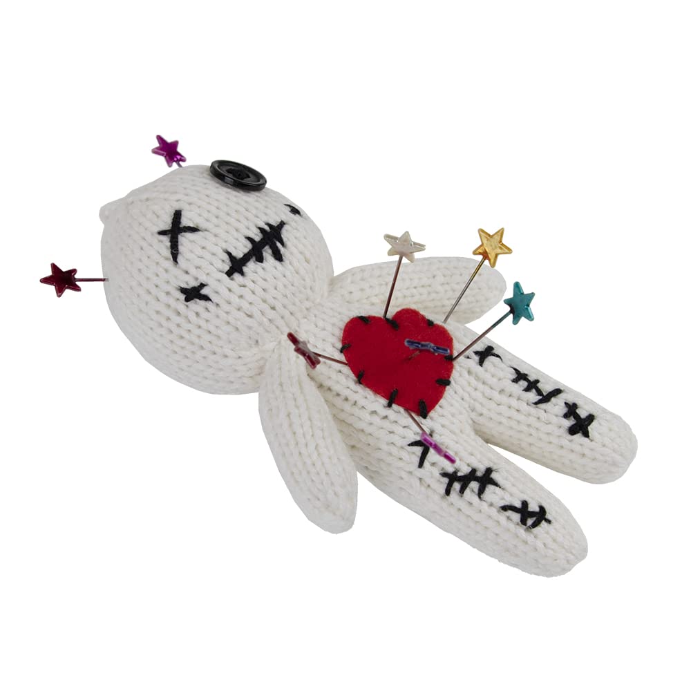 PATYGR 19 Pcs Voodoo Dolls Set with Creepy Doll Halloween Scray Ghost Plush Pin Holder Horror Unique Funny Christmas Ornaments Fidget Toys Gift(Knitwear,White)