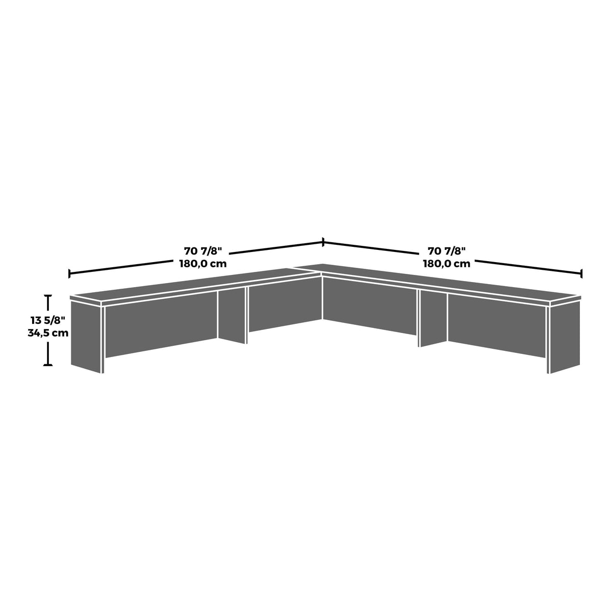 OfficeWorks by Sauder Affirm Reception Station, L: 70.87'' x W: 70.87'' x H: 13.58'', Hudson Elm